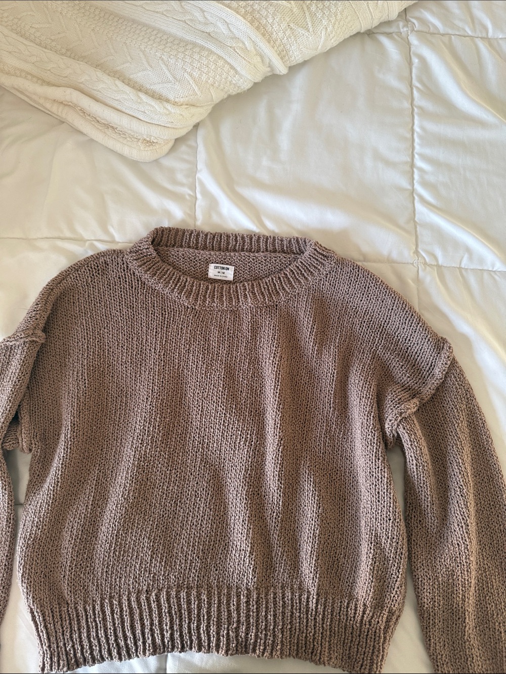 Cozy Women's Taupe Knit Sweater